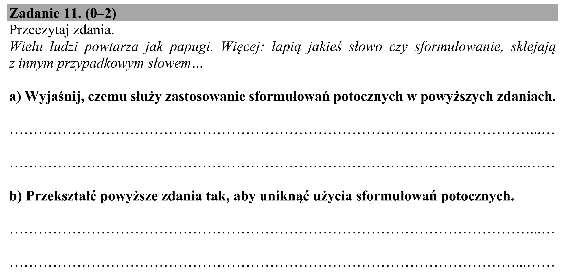 Matura, maj 2018, podgląd zadania 11