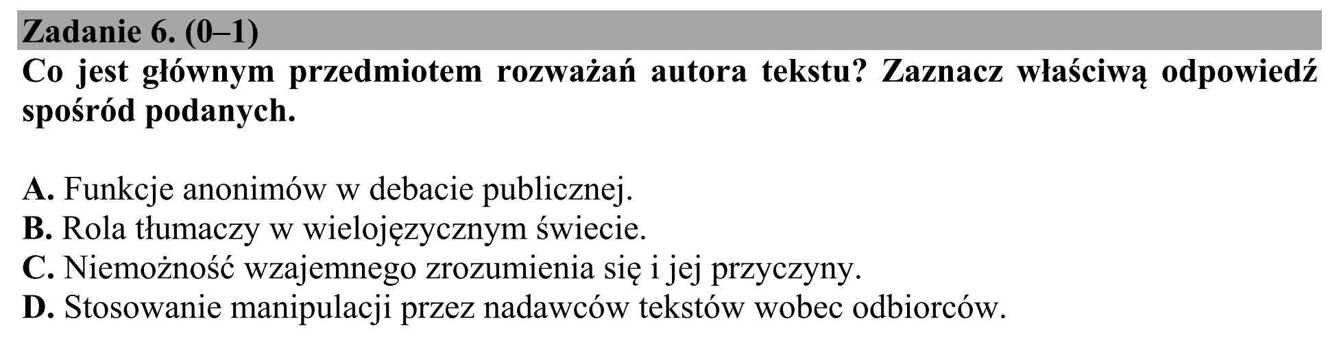 Matura, maj 2018, podgląd zadania 6