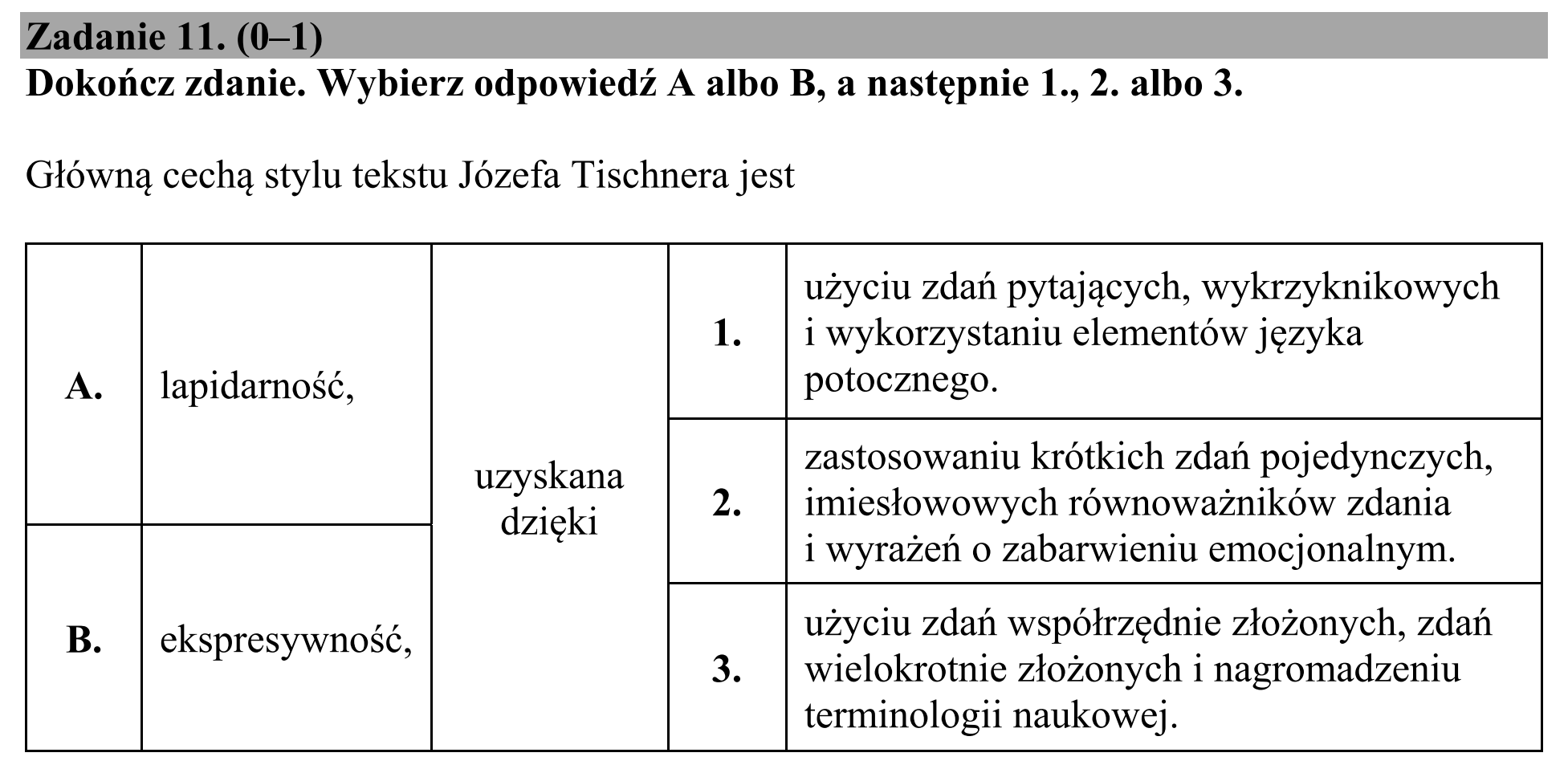 Matura, maj 2020, podgląd zadania 11
