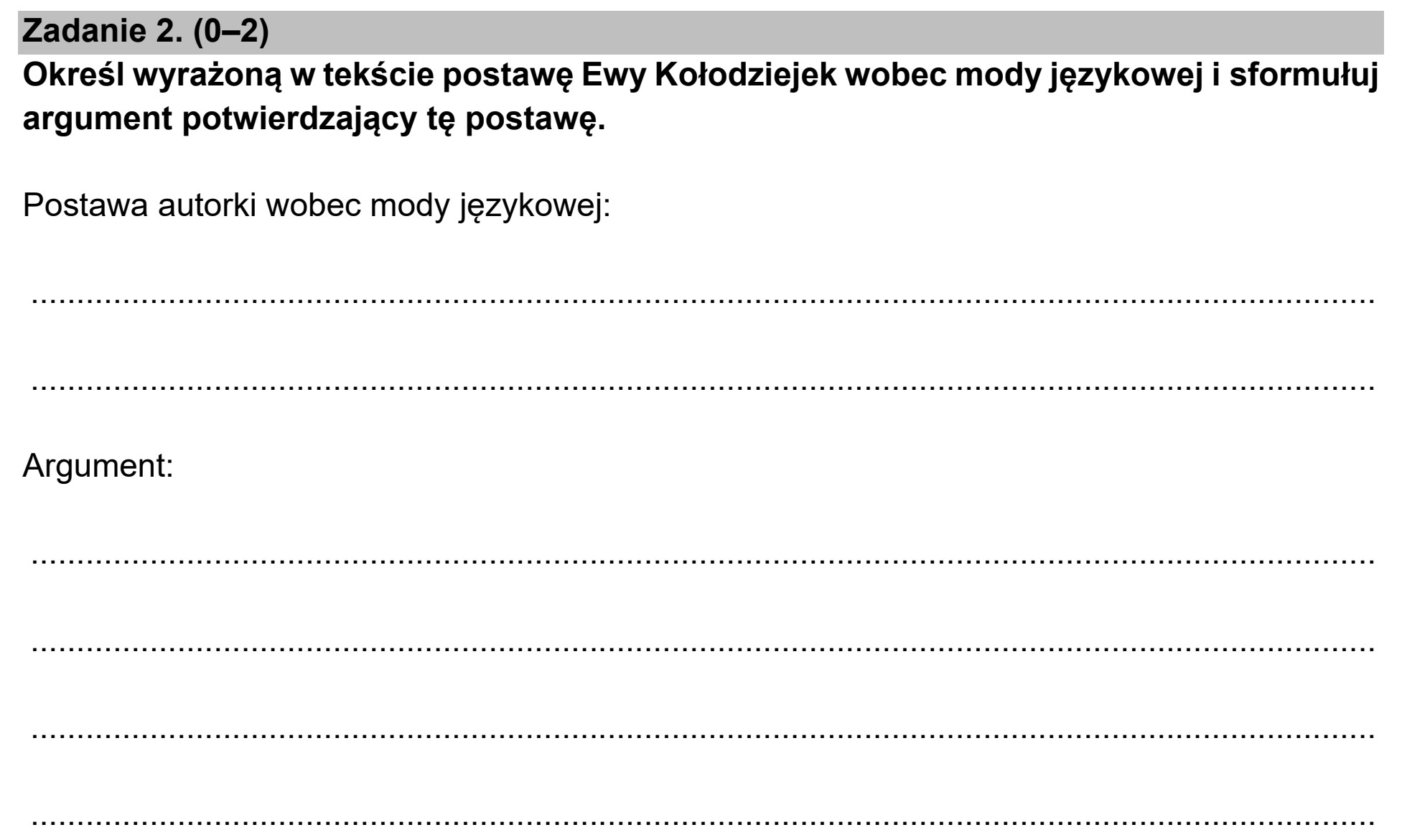 Matura, maj 2021, podgląd zadania 2