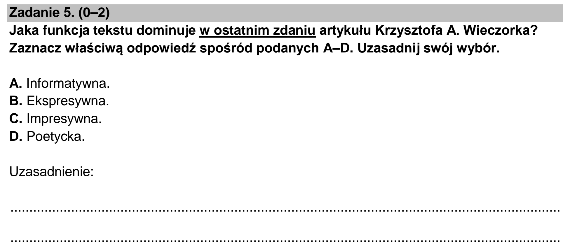 Matura, maj 2022, podgląd zadania 5