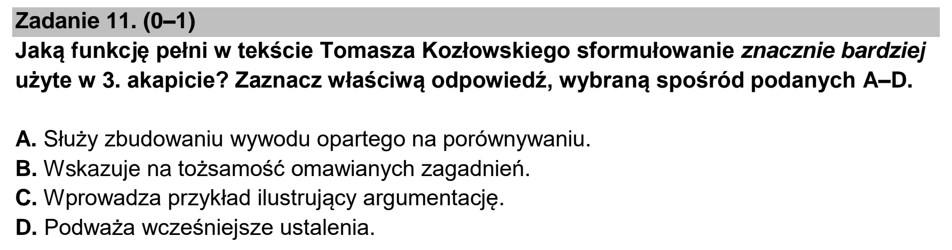 Matura, maj 2023, podgląd zadania 11