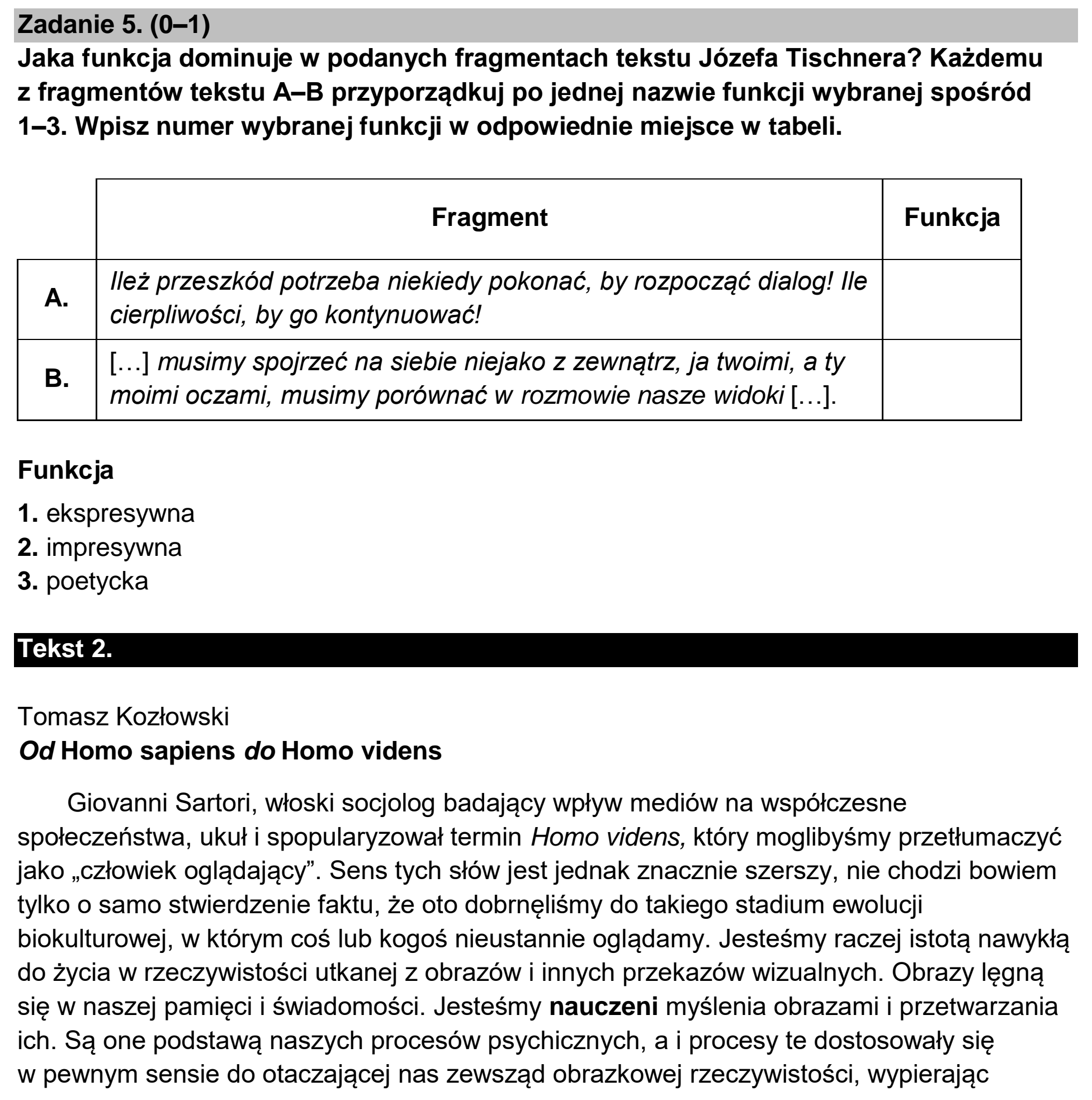Matura, maj 2023, podgląd zadania 5, fragment 1