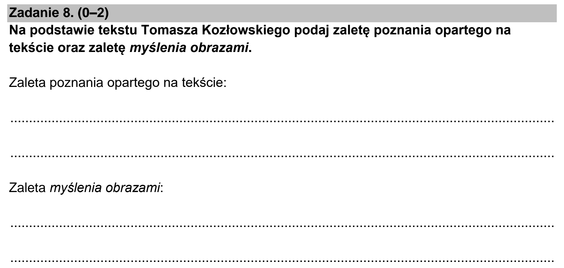 Matura, maj 2023, podgląd zadania 8