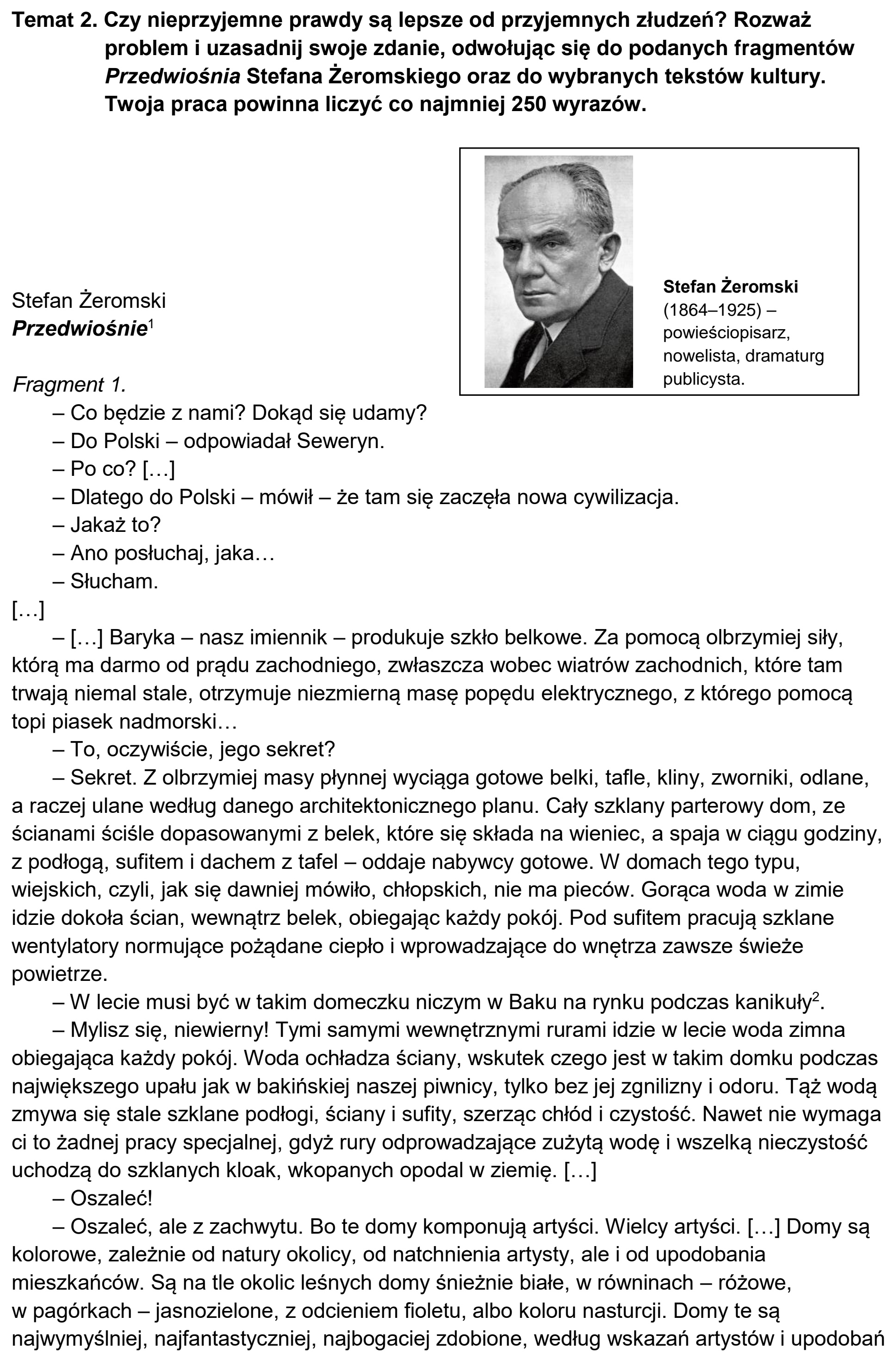 Matura, maj 2023, podgląd zadania 2, fragment 1