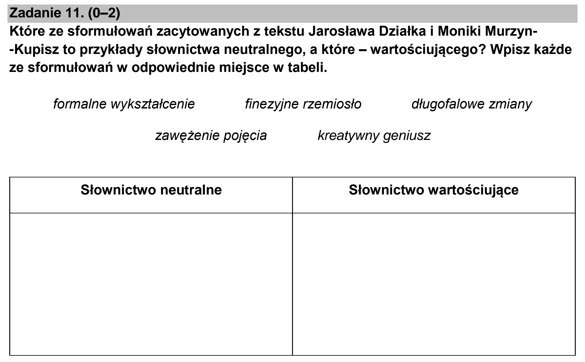 Matura, maj 2024, podgląd zadania 11