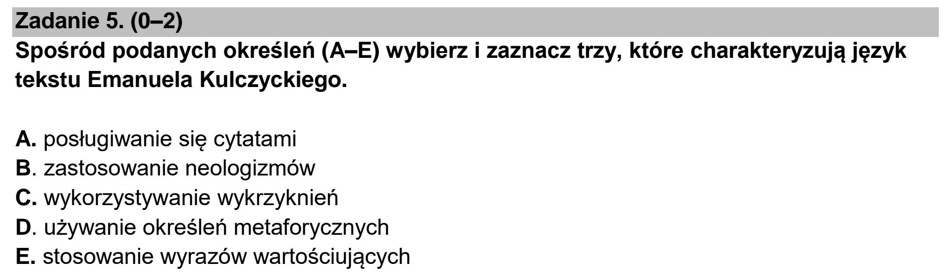Matura, maj 2025, podgląd zadania 5