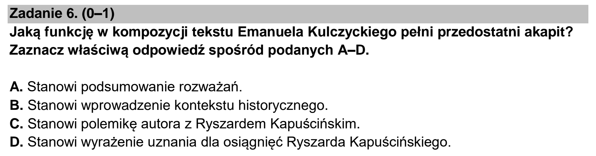 Matura, maj 2025, podgląd zadania 6, fragment 1