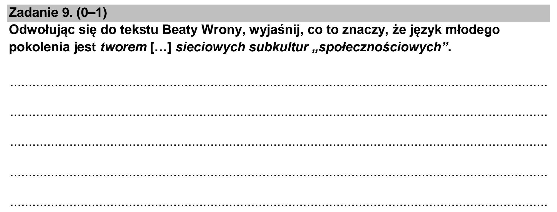 Matura, maj 2025, podgląd zadania 9