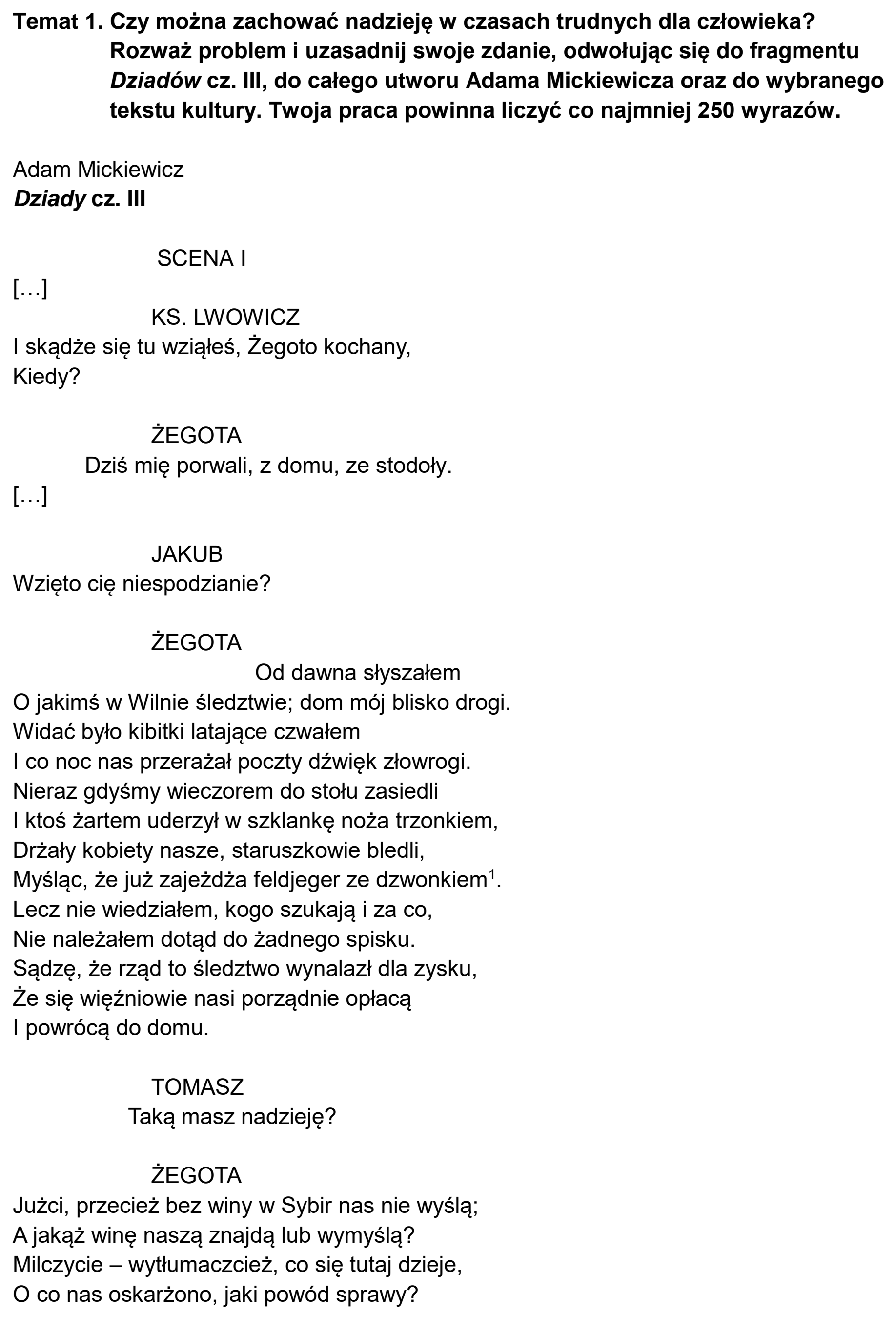 Matura, maj 2025, podgląd zadania 1, fragment 1