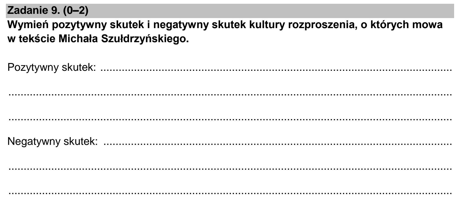 Matura, maj 2026, podgląd zadania 9