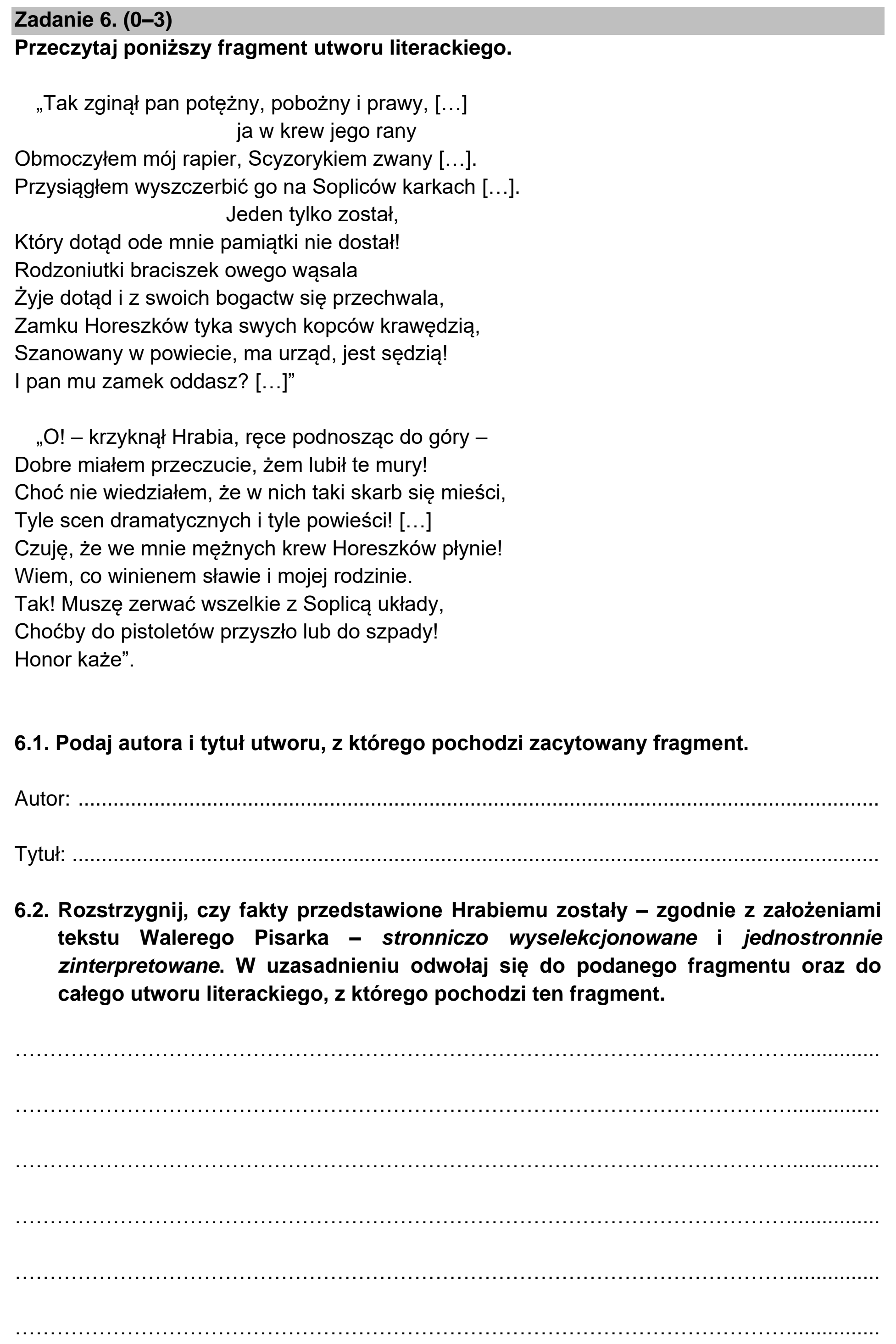 Matura próbna, marzec 2021, podgląd zadania 6