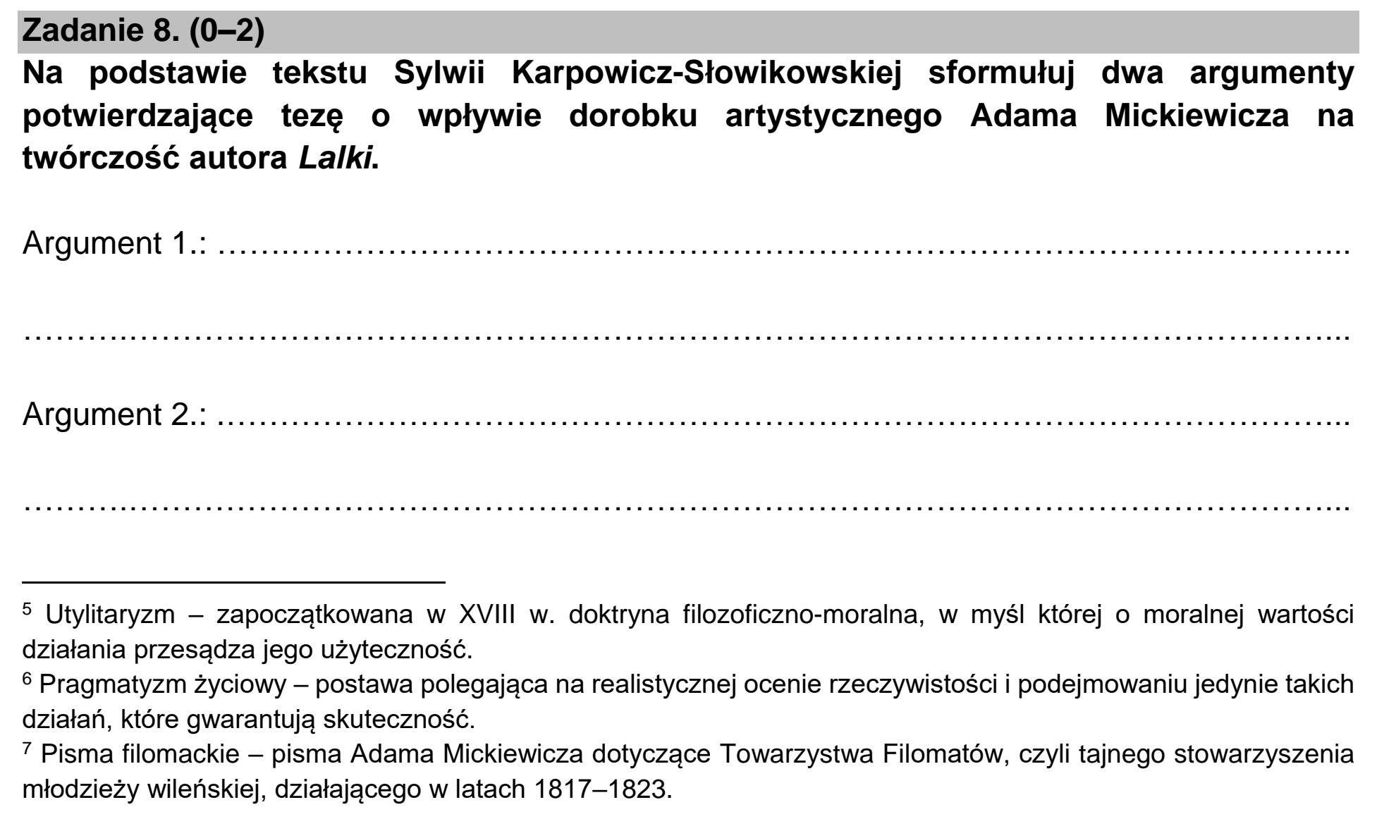 Matura próbna, marzec 2021, podgląd zadania 8