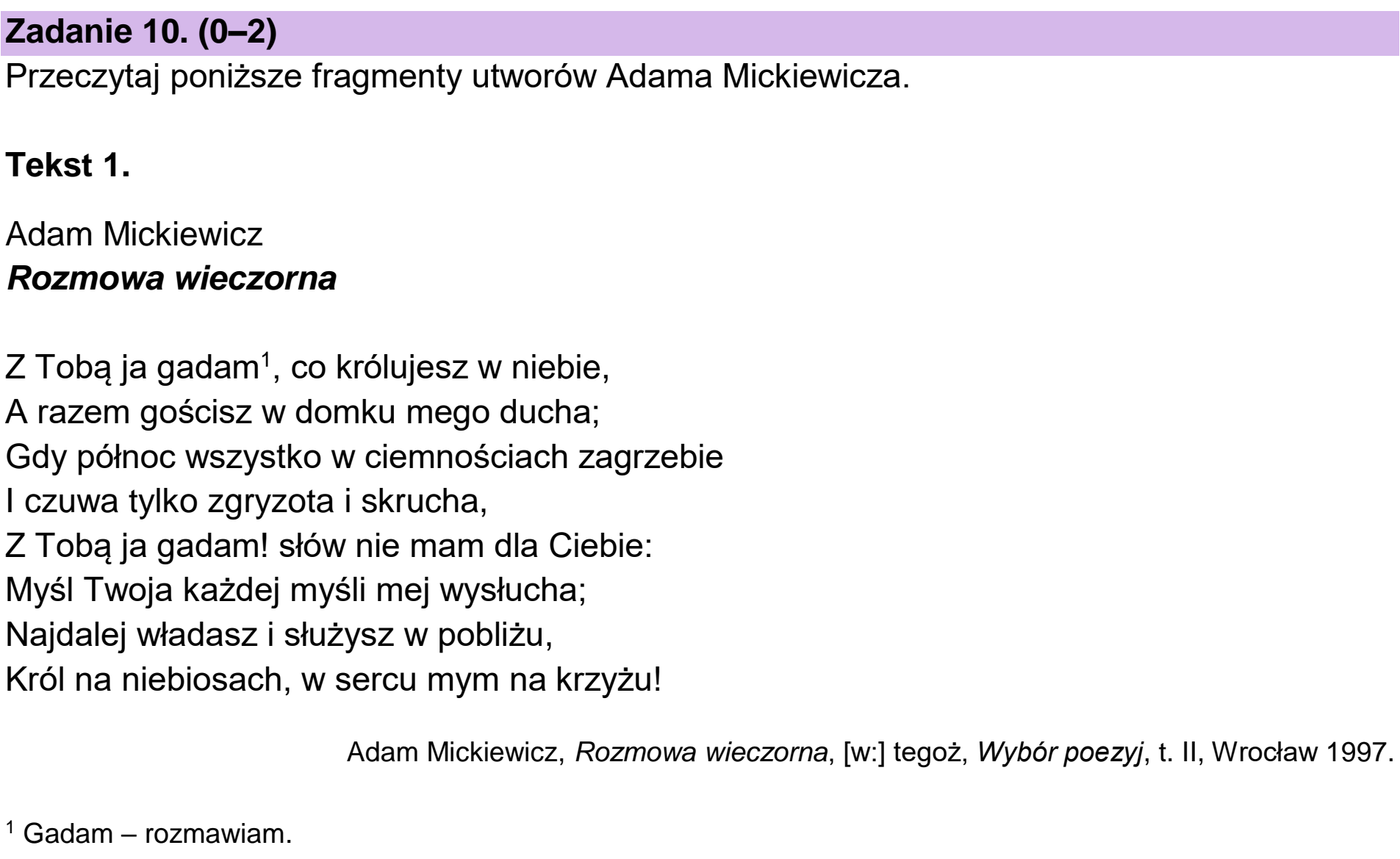 Matura dodatkowa, czerwiec 2024, podgląd zadania 10, fragment 1