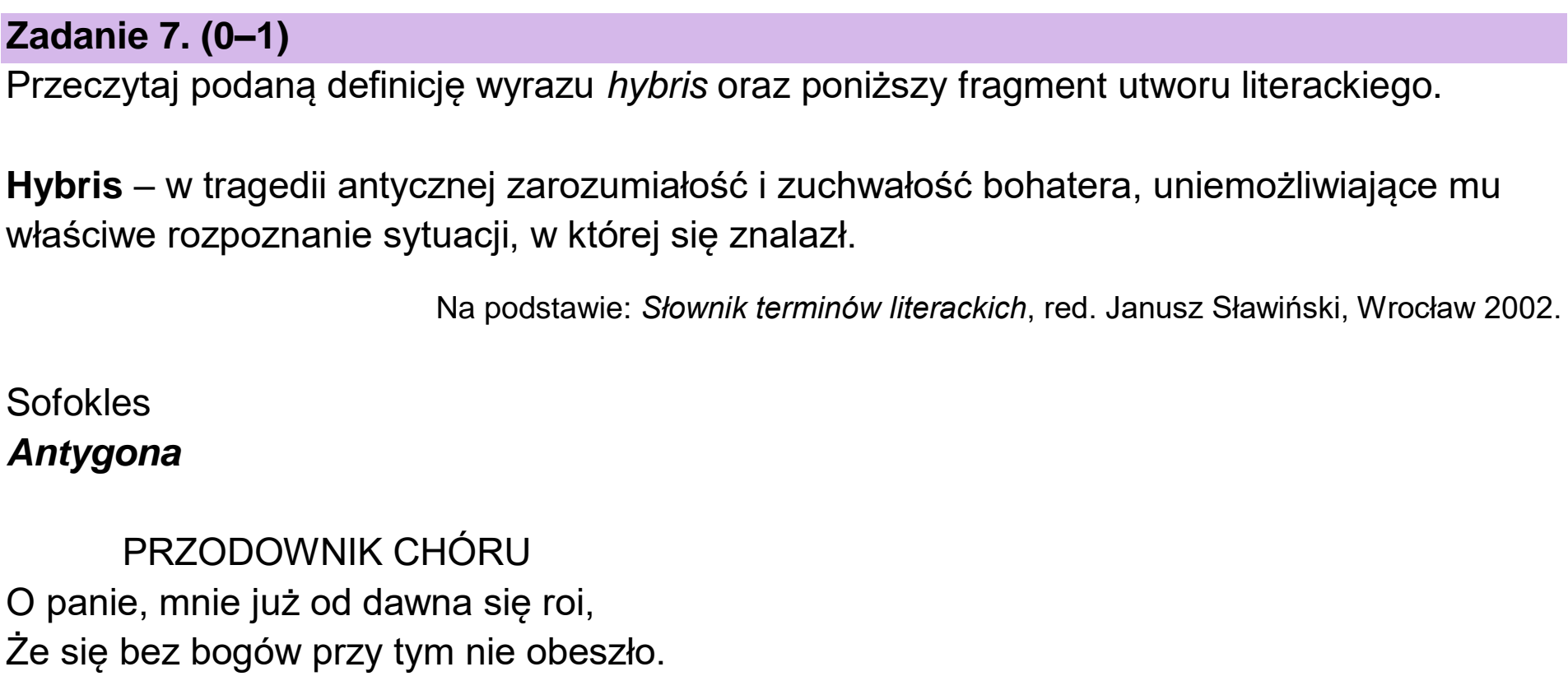 Matura dodatkowa, czerwiec 2025, podgląd zadania 7, fragment 1