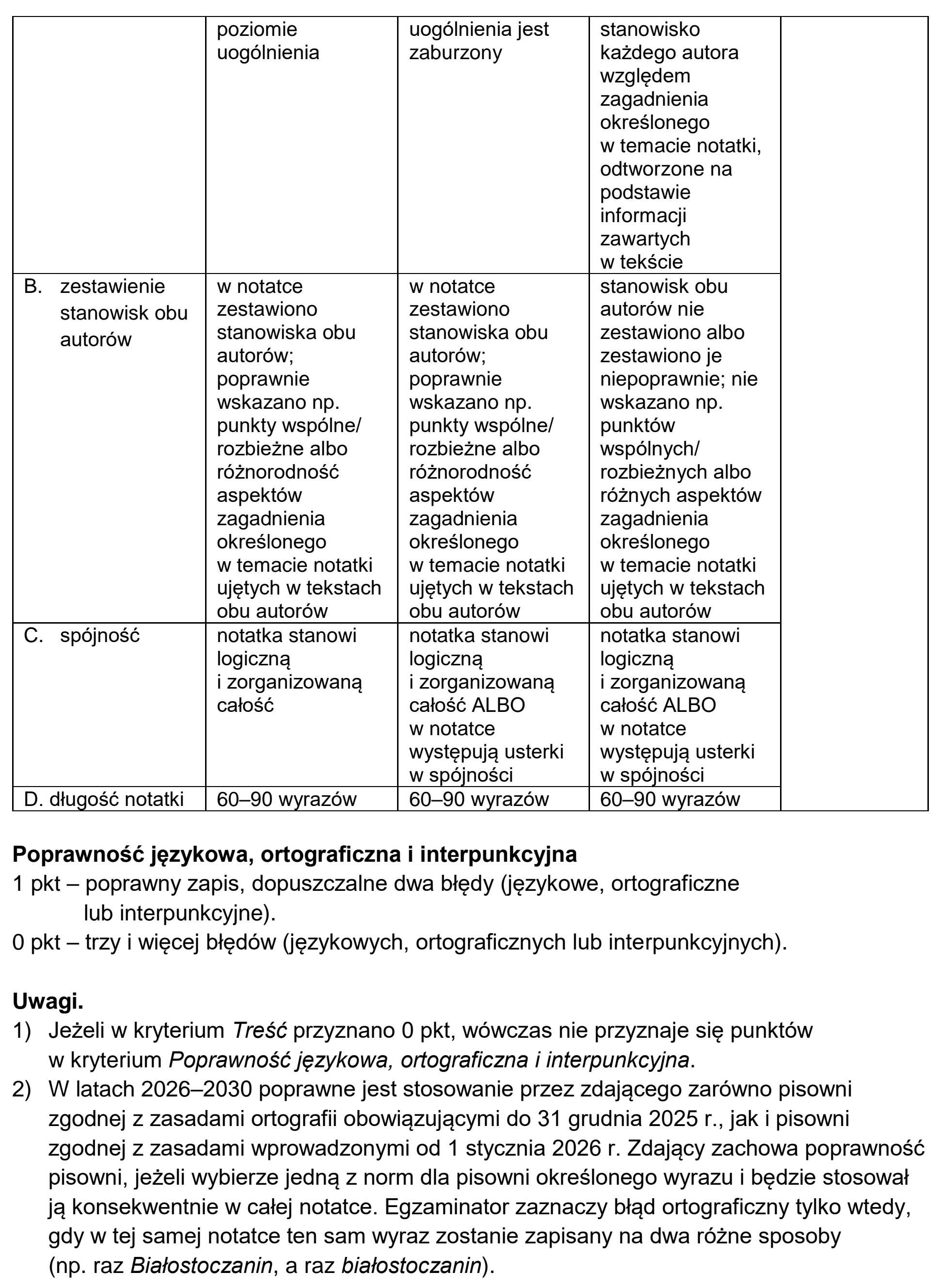 Matura dodatkowa, czerwiec 2026, odpowiedź do zadania 6, fragment 2