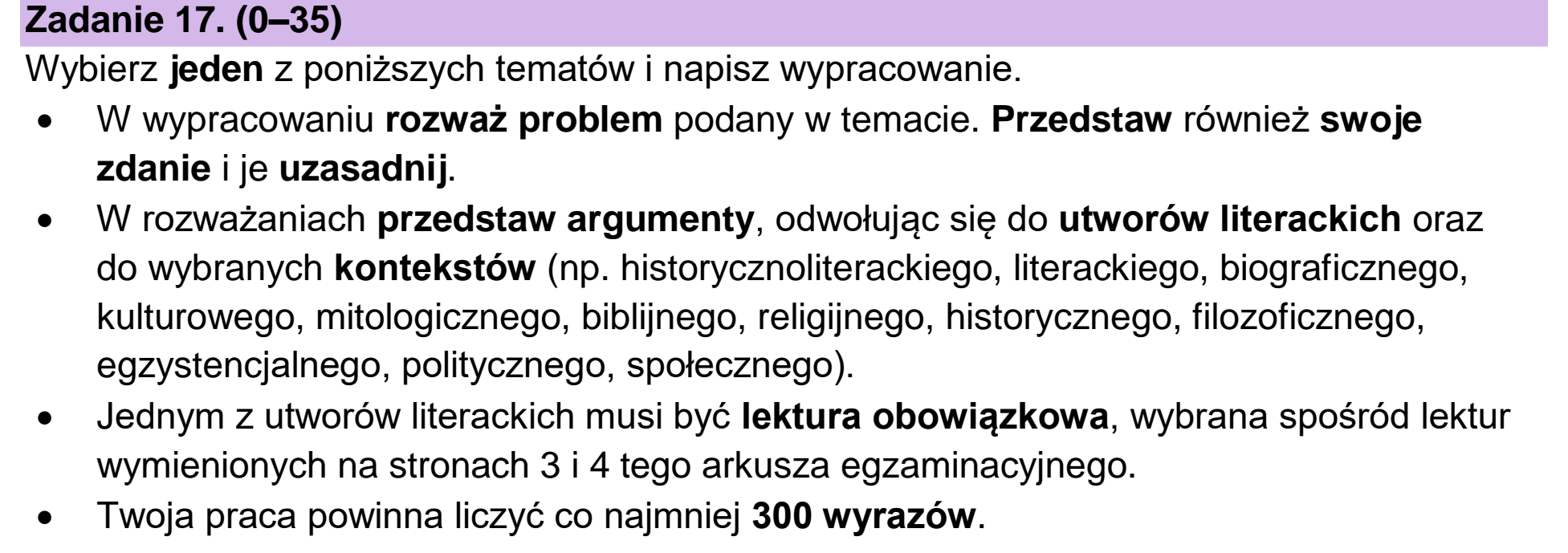 Matura dodatkowa, czerwiec 2026, odpowiedź do zadania 17