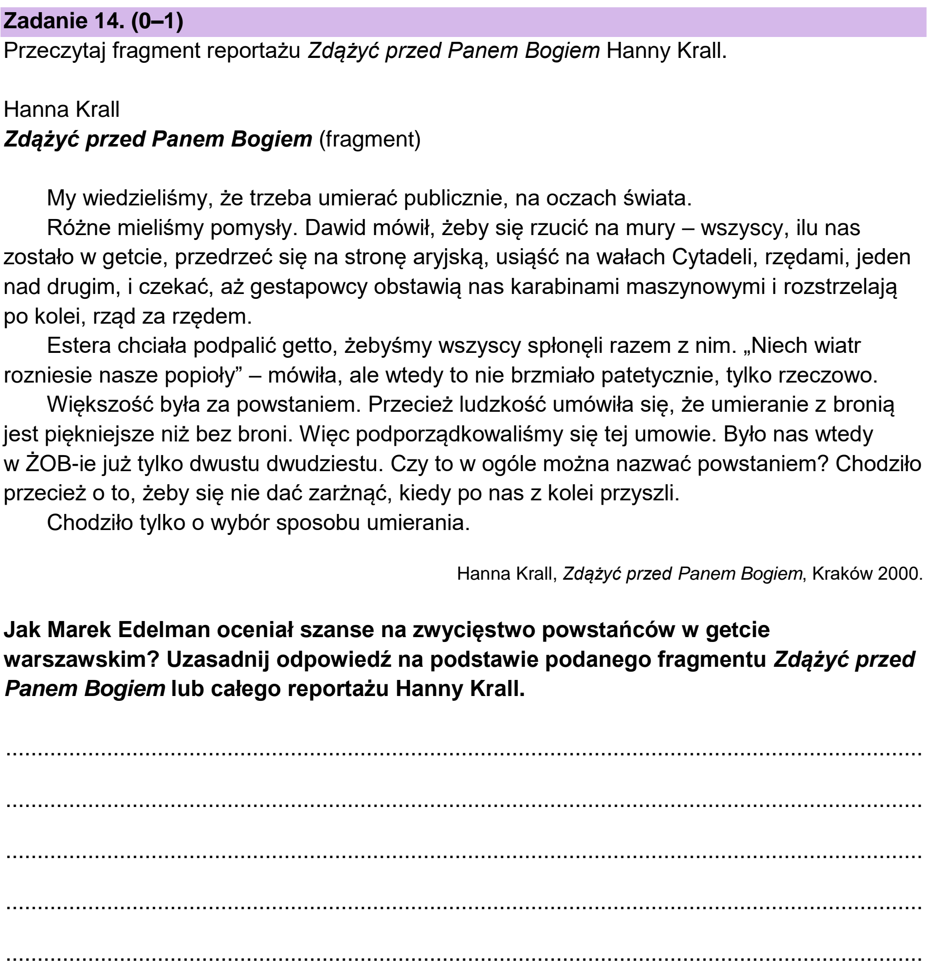 Matura próbna, grudzien 2023, podgląd zadania 14