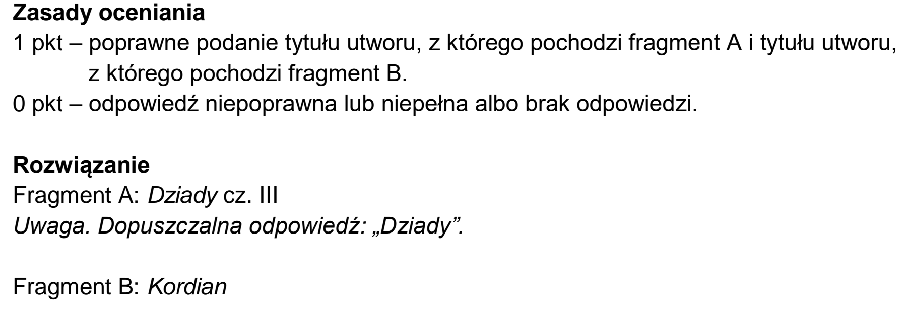 Matura, maj 2023, odpowiedź do zadania 12.1