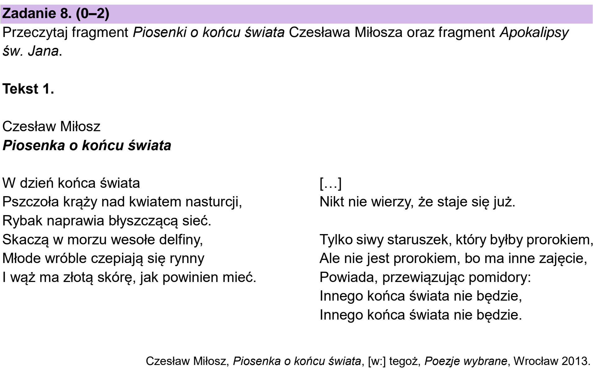 Matura, maj 2023, podgląd zadania 8, fragment 1
