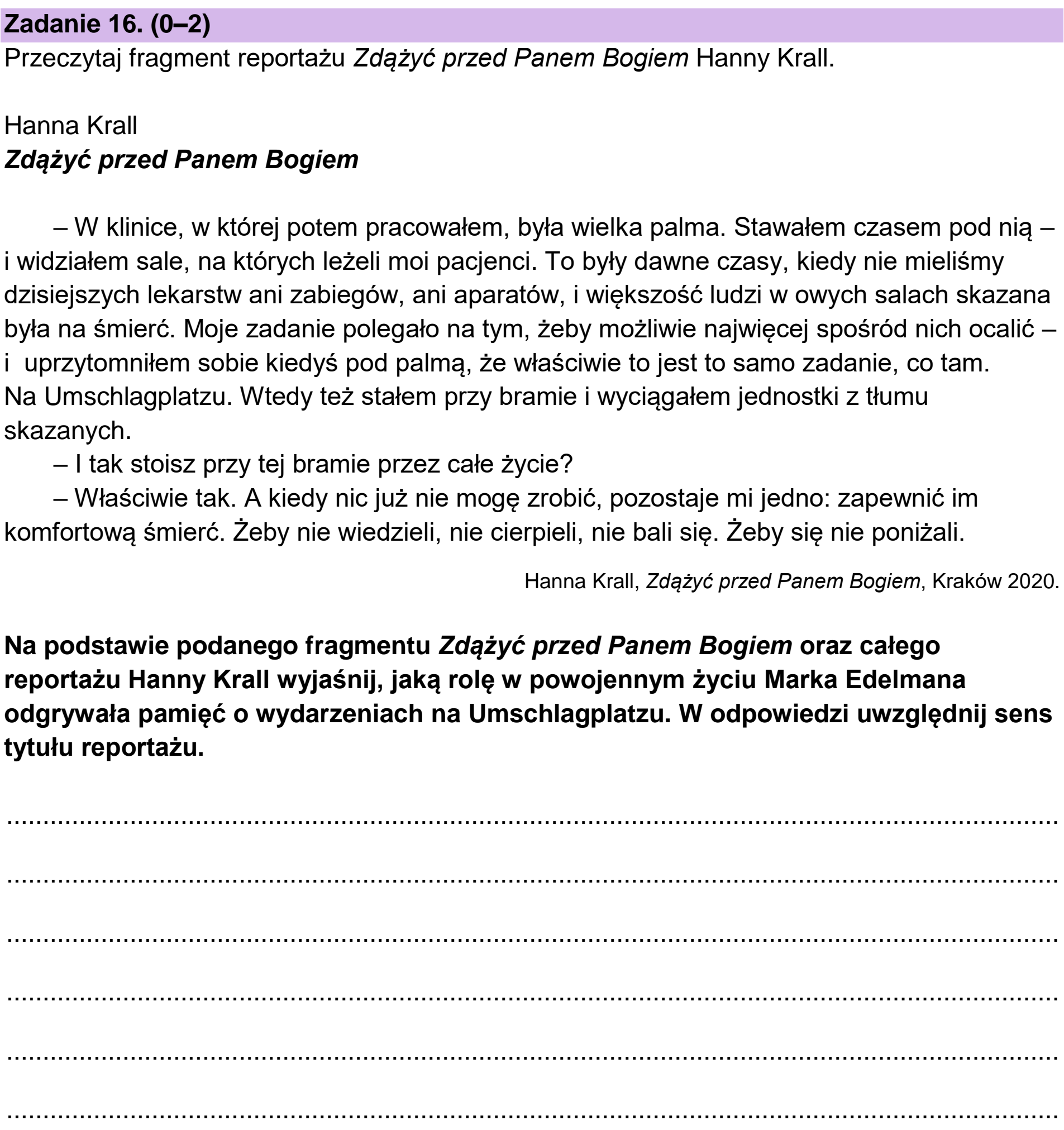 Matura, maj 2024, podgląd zadania 16