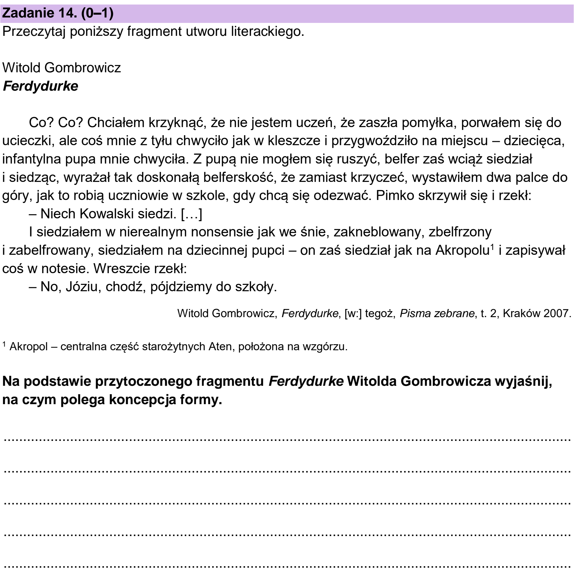 Matura, maj 2026, podgląd zadania 14