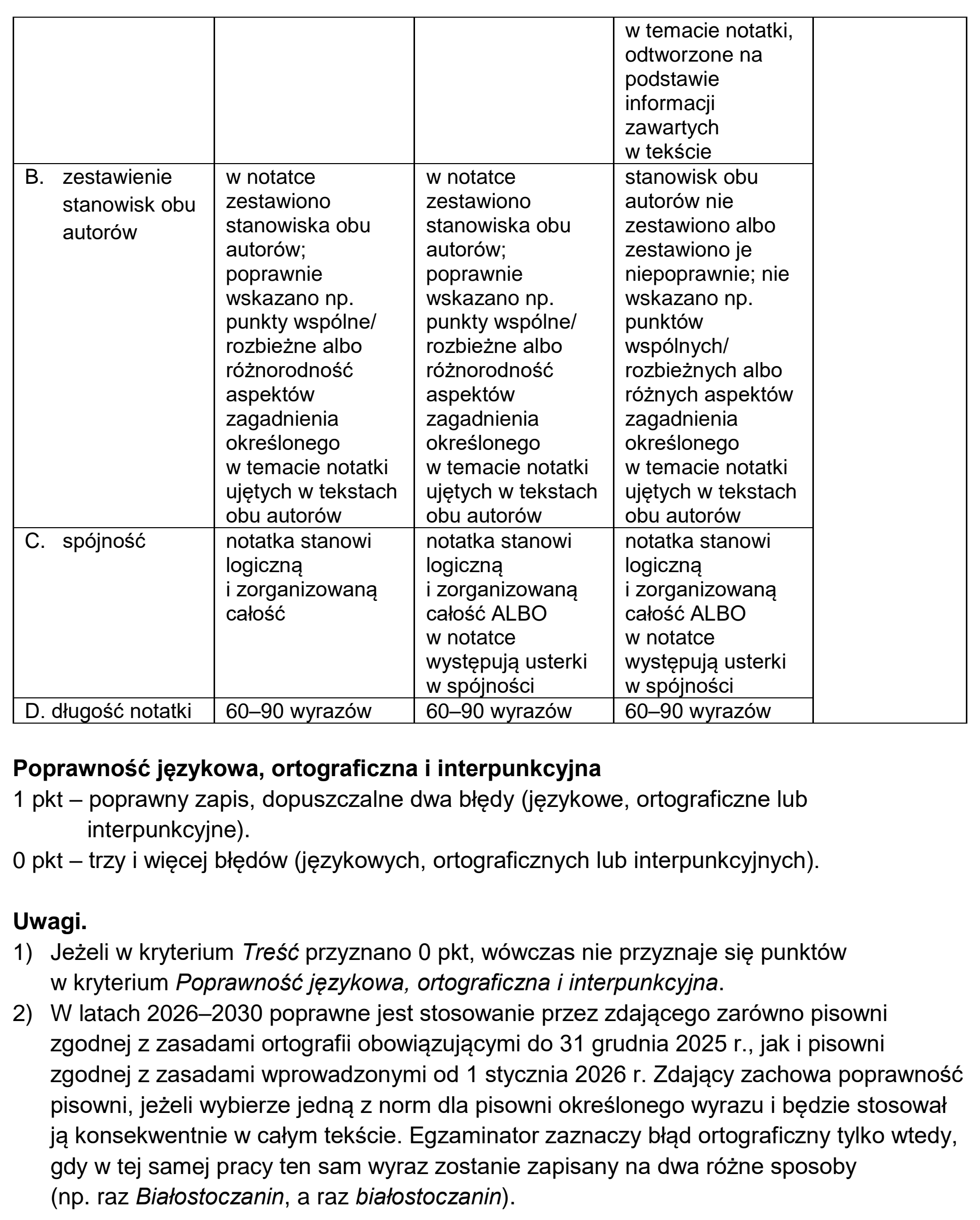 Matura próbna, marzec 2026, odpowiedź do zadania 6, fragment 2