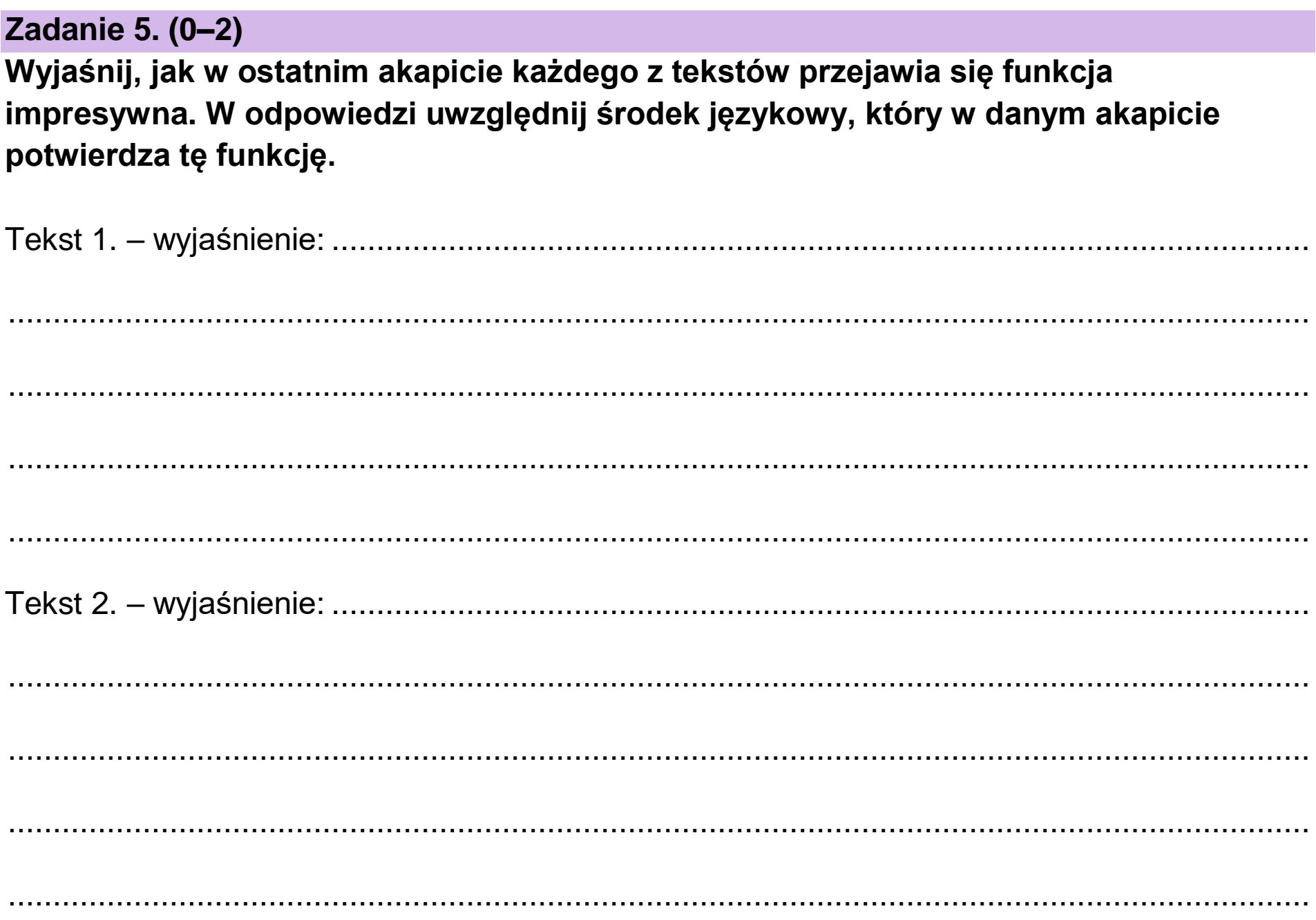 Matura próbna, marzec 2026, podgląd zadania 5