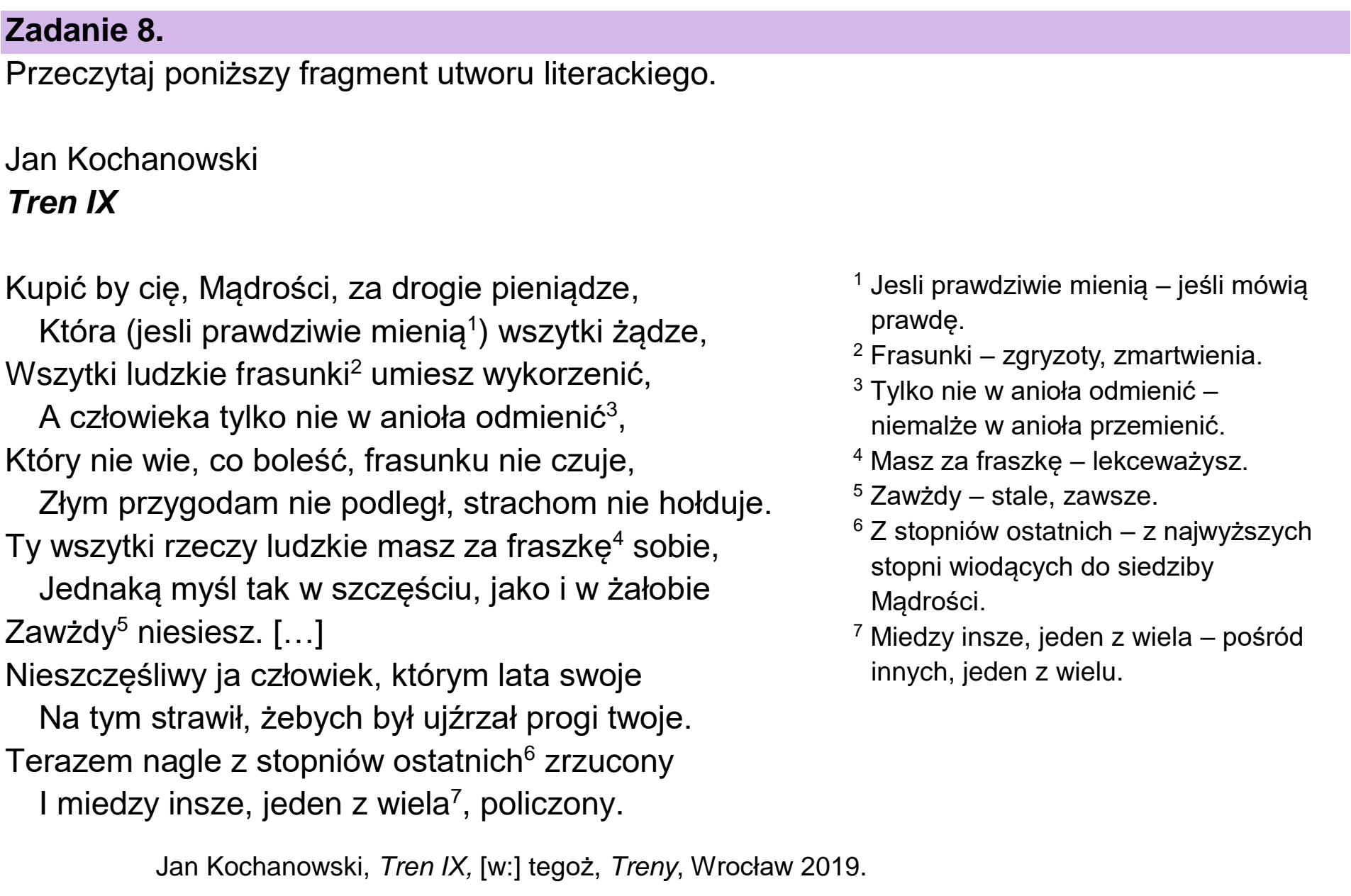 Matura próbna, marzec 2026, wstęp zadania 8