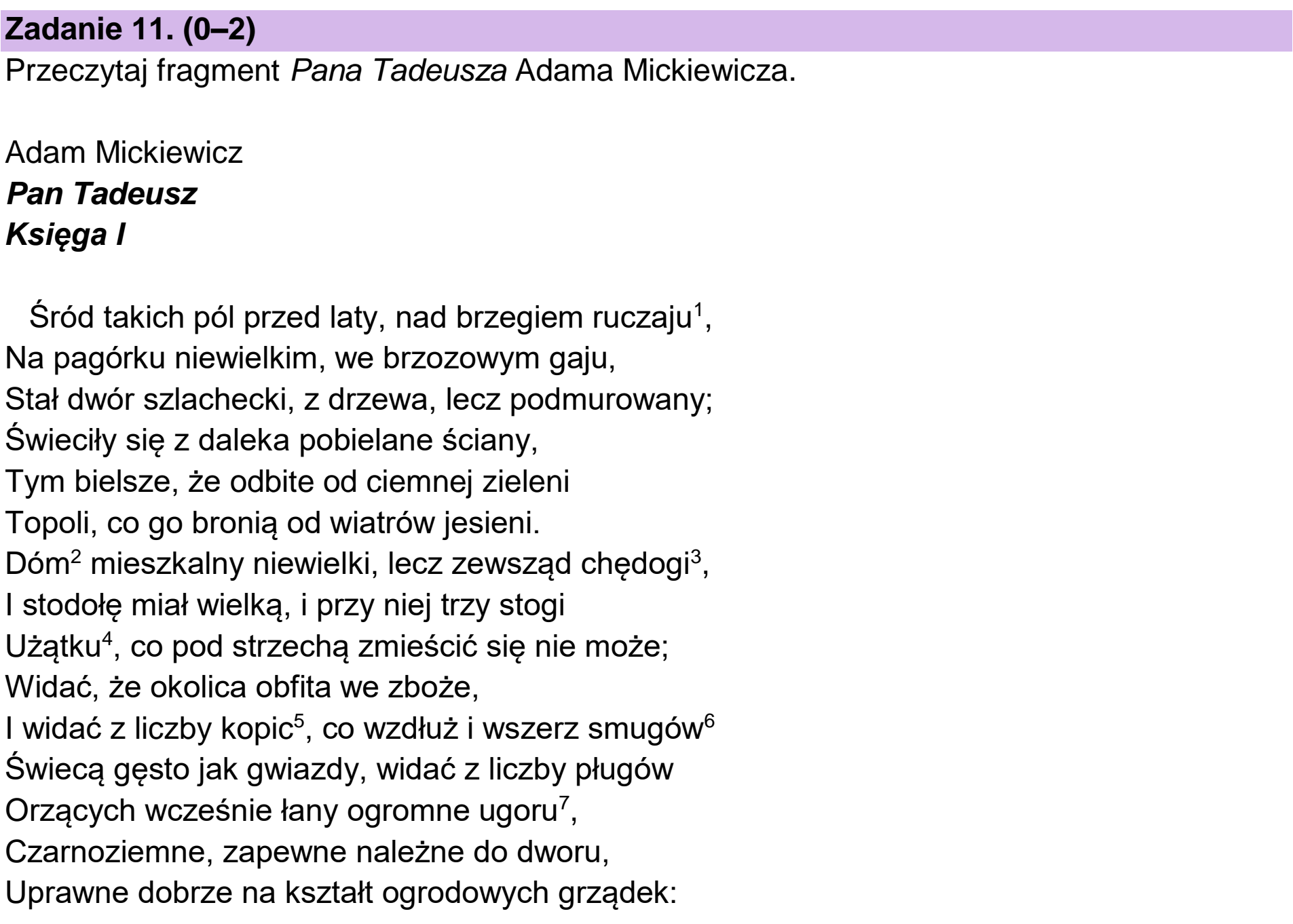 Matura próbna, wrzesien 2022, podgląd zadania 11, fragment 1