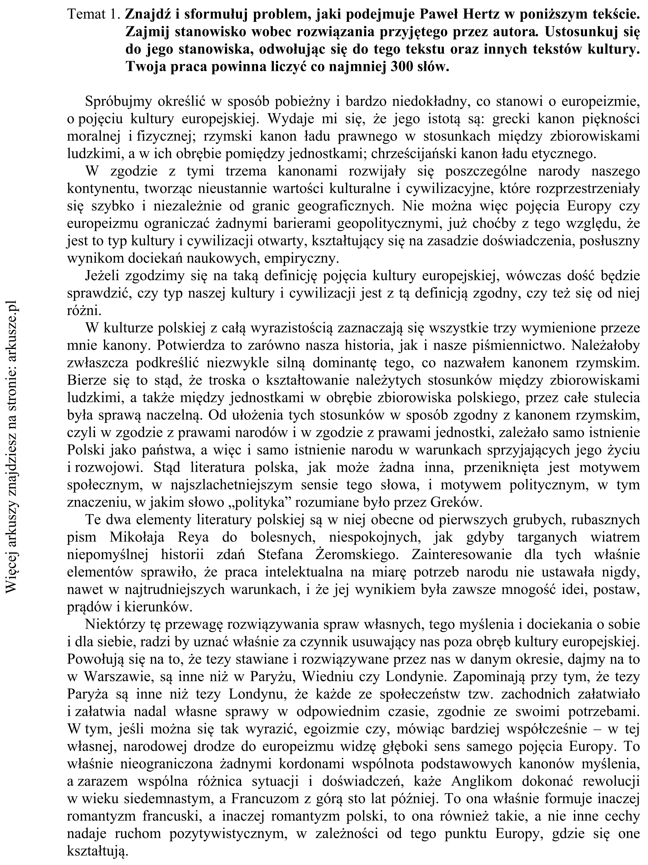 Matura dodatkowa, czerwiec 2015, zadanie 1, fragment 1