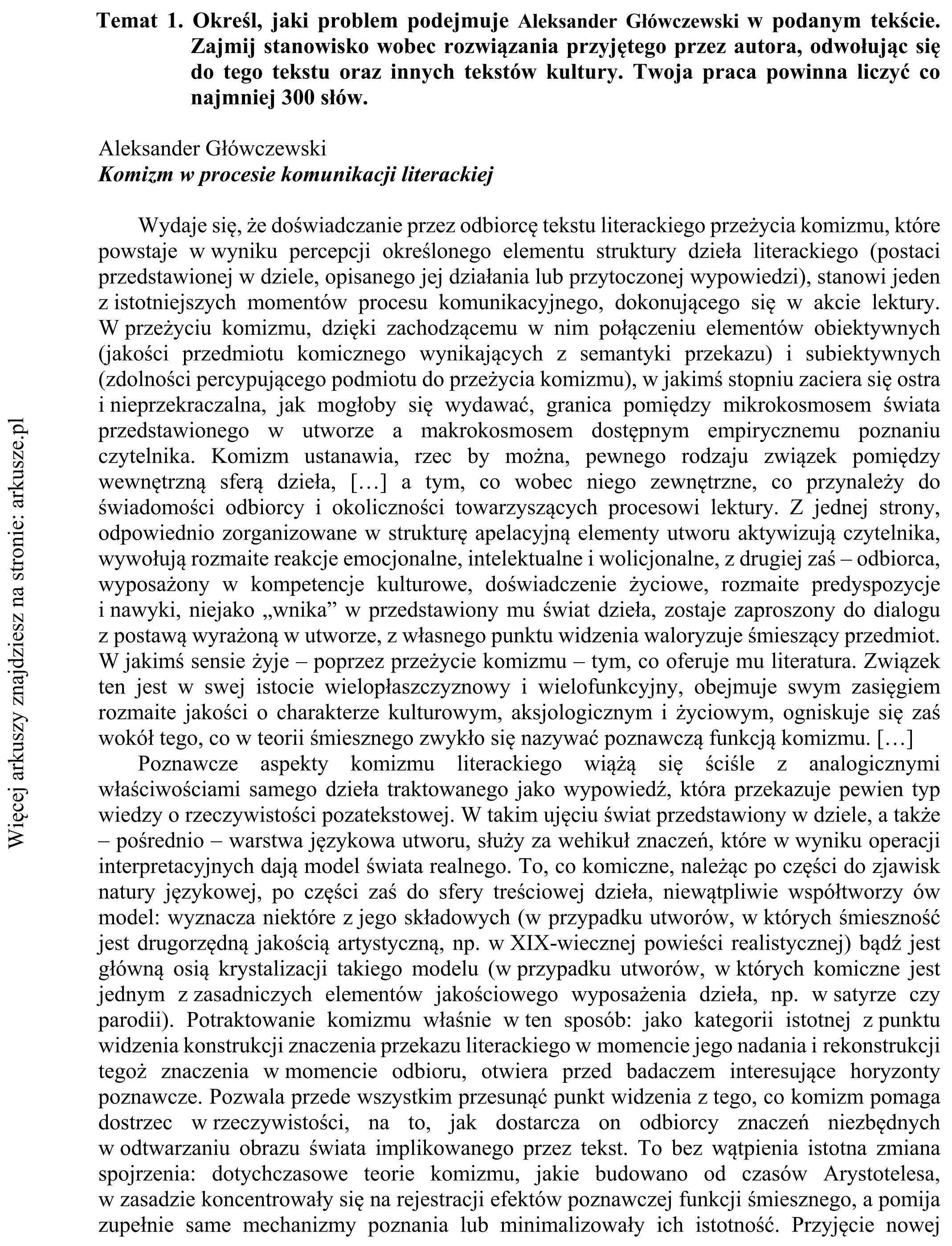 Matura dodatkowa, czerwiec 2019, zadanie 1, fragment 1