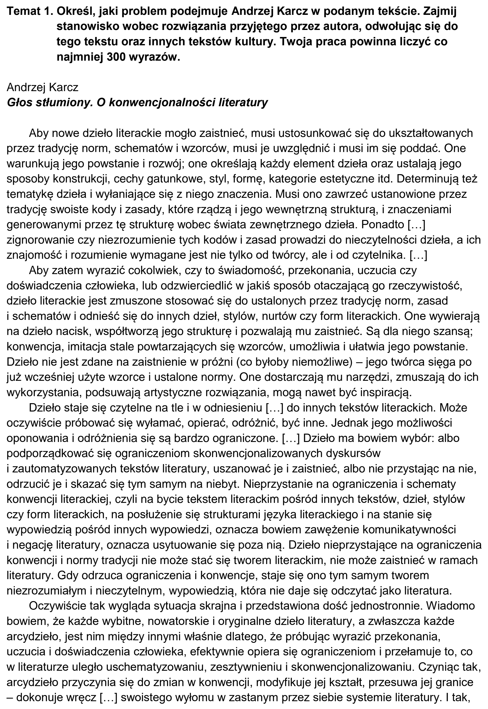Matura dodatkowa, czerwiec 2023, zadanie 1, fragment 1