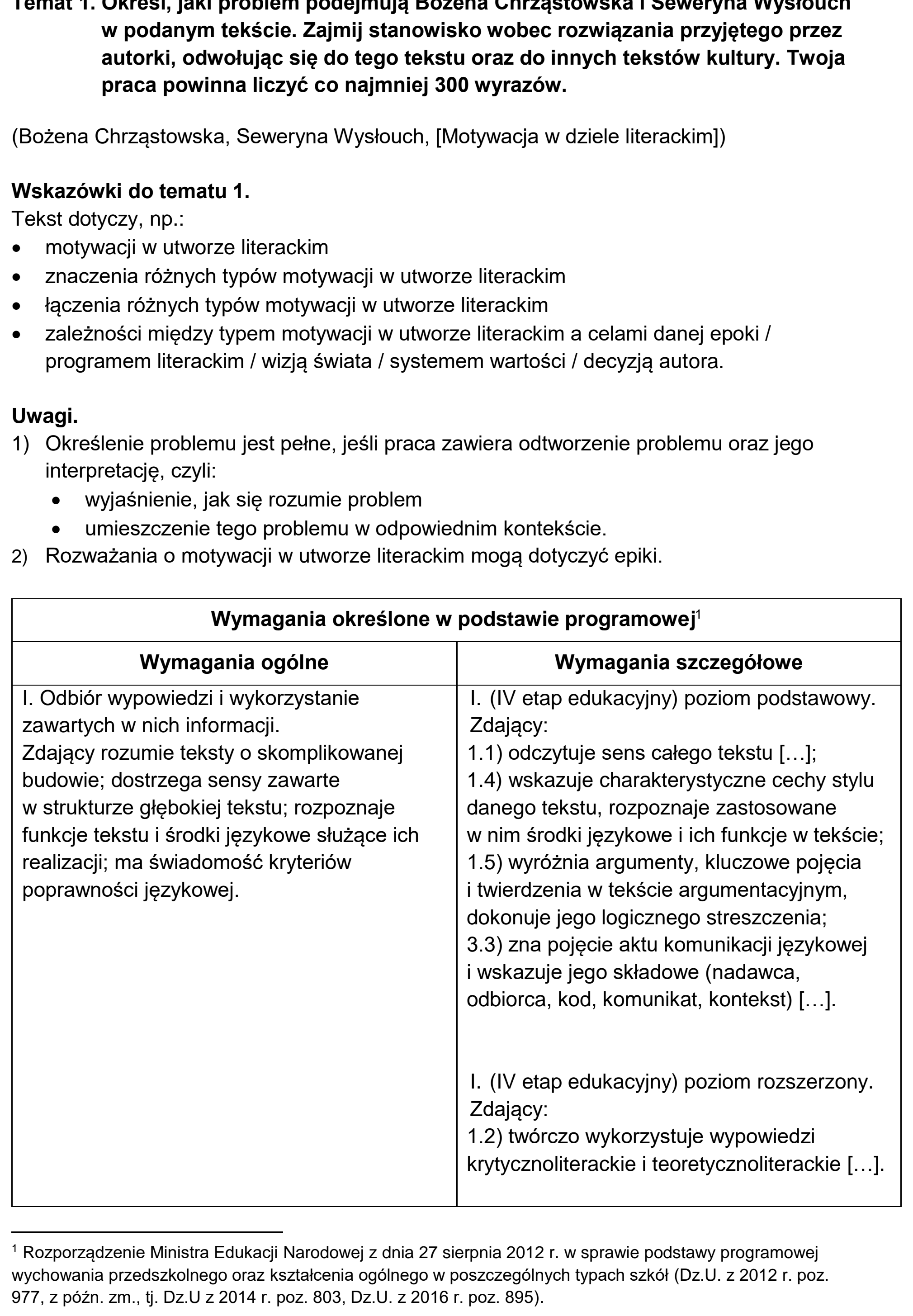 Matura dodatkowa, czerwiec 2025, odpowiedź do zadania 1
