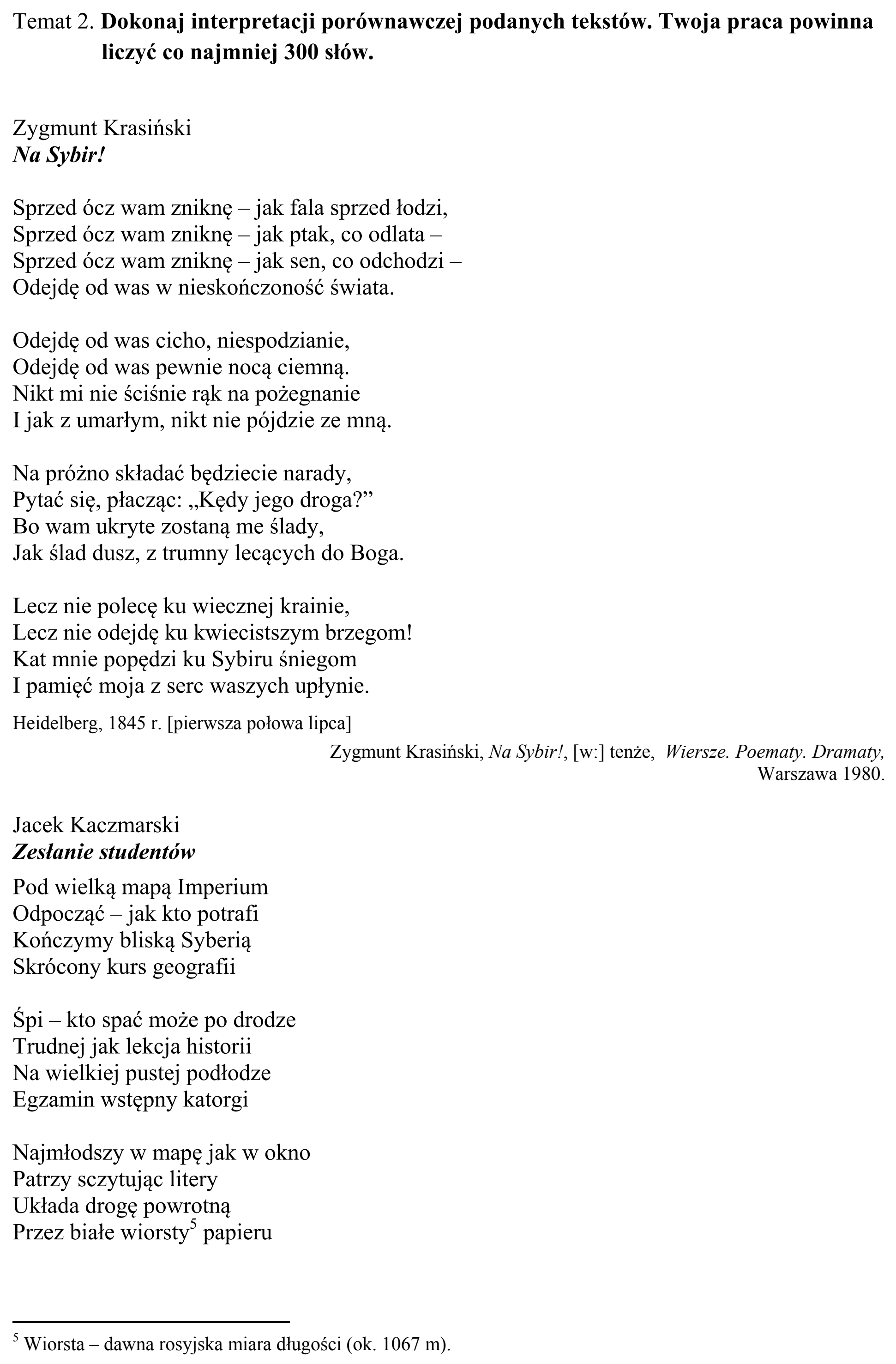 Matura, maj 2015, podgląd zadania 2, fragment 1