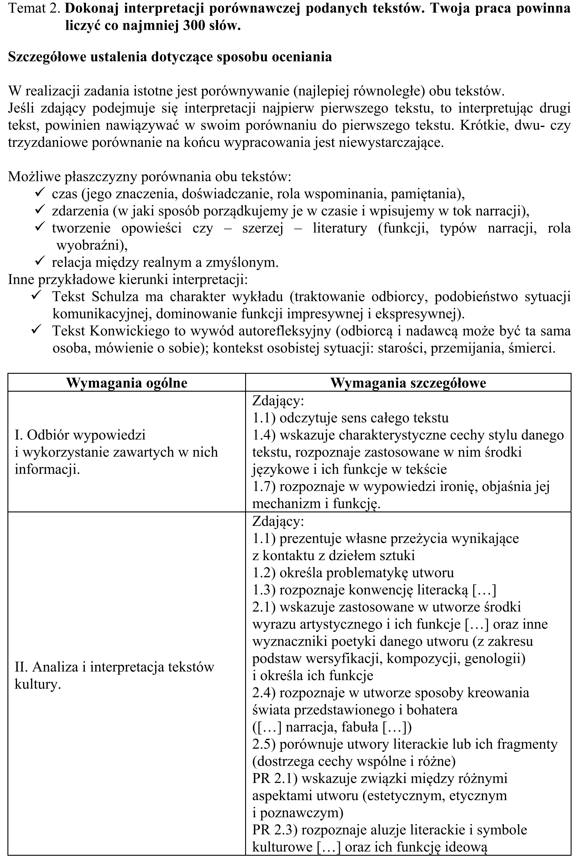 Matura, maj 2016, odpowiedź do zadania 2, fragment 1