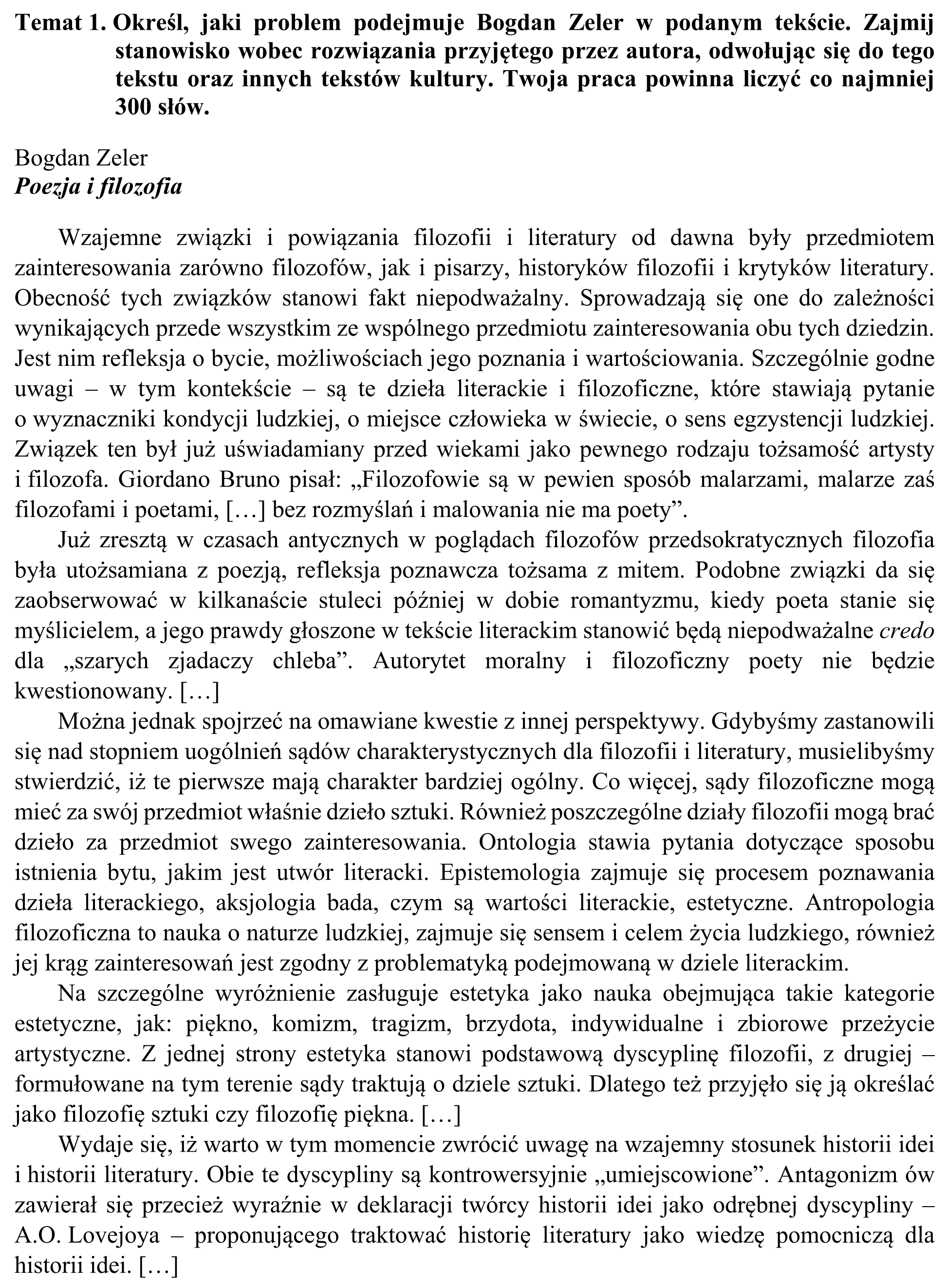 Matura, maj 2018, podgląd zadania 1, fragment 1