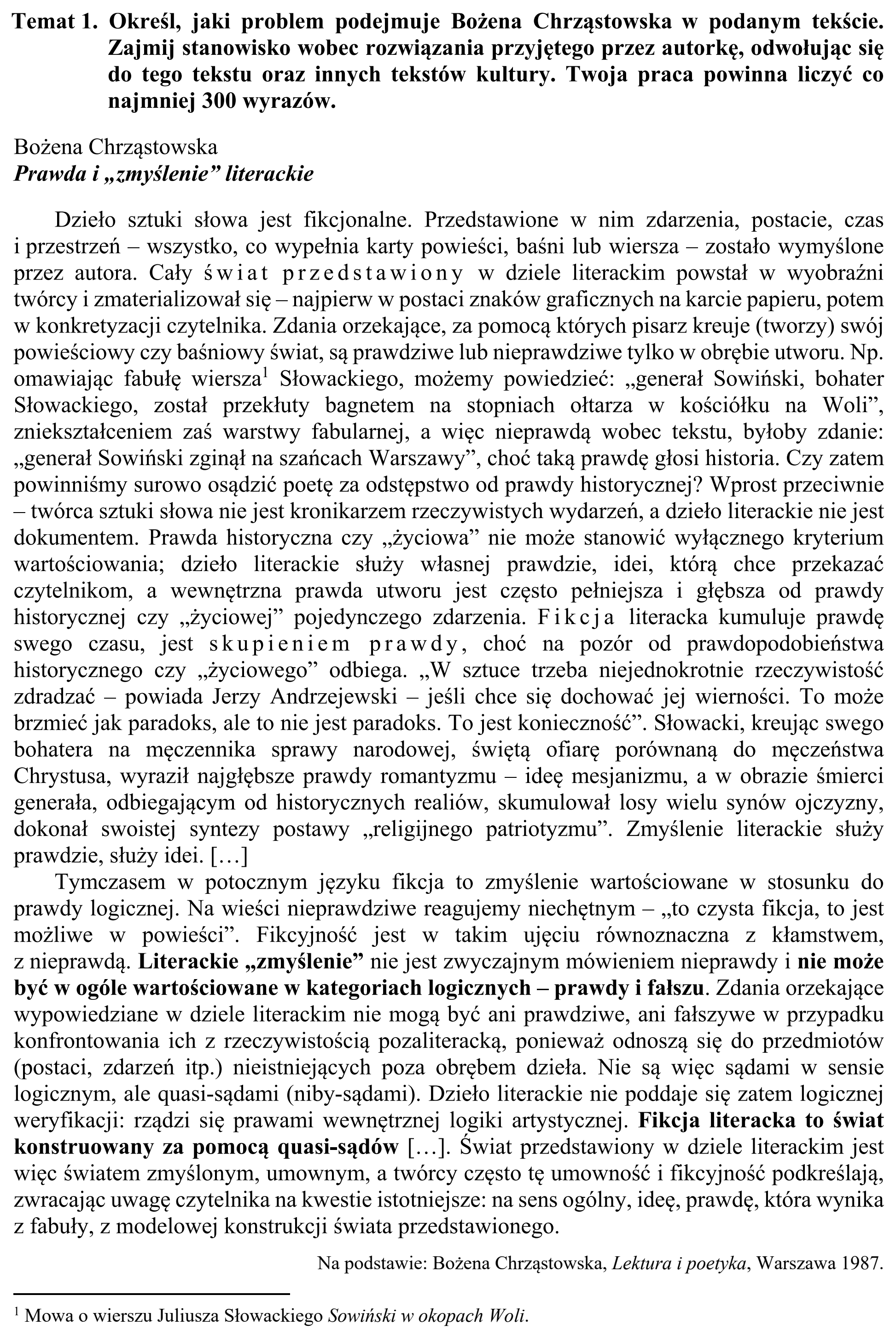 Matura, maj 2020, zadanie 1