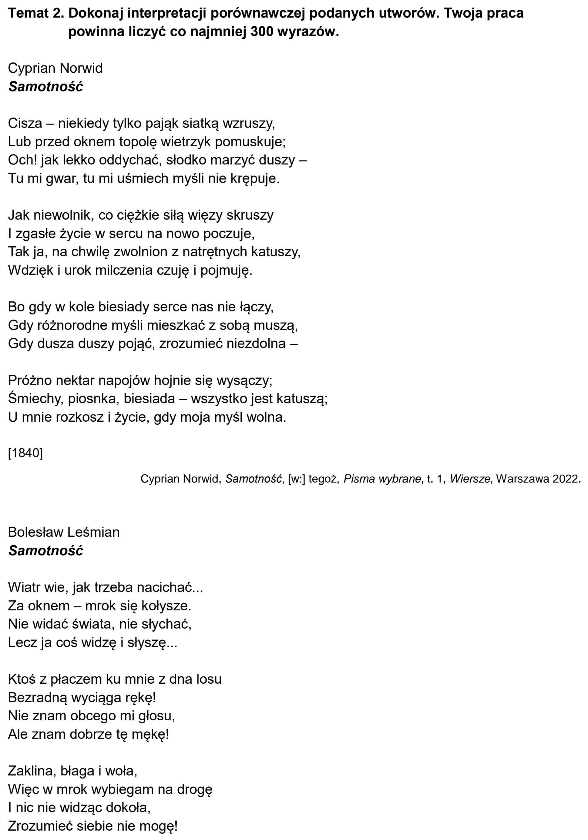 Matura, maj 2026, podgląd zadania 2, fragment 1