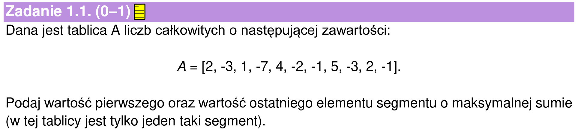 Informator maturalny 2024, zadanie 1.1