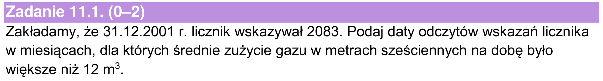 Informator maturalny 2024, zadanie 11.1