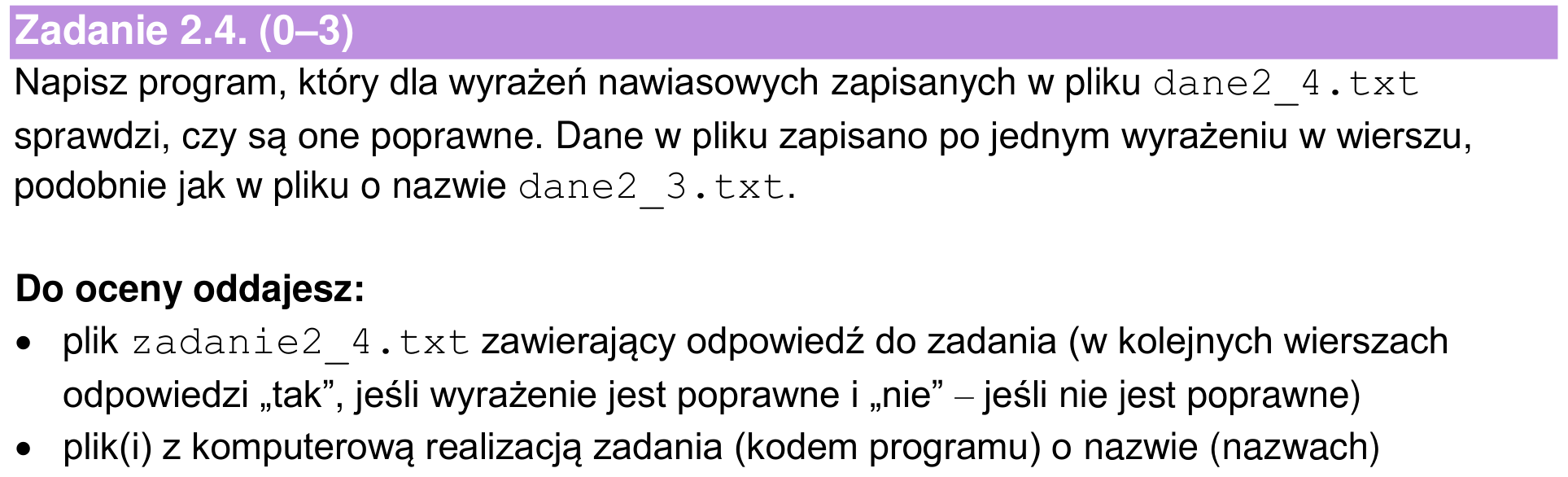 Informator maturalny 2024, zadanie 2.4