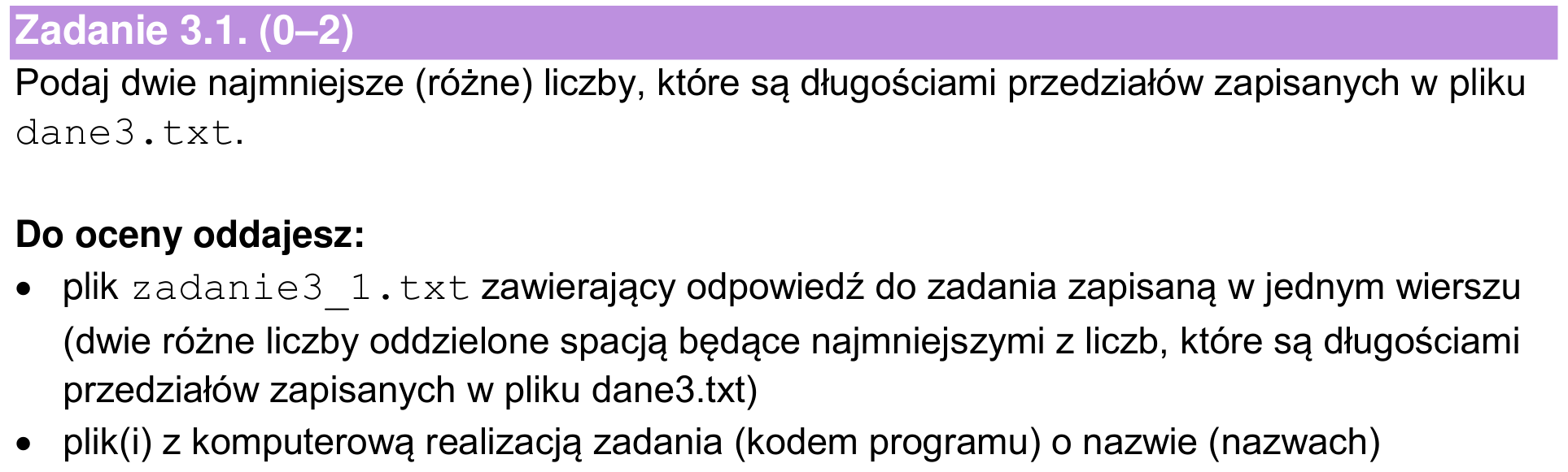 Informator maturalny 2024, zadanie 3.1