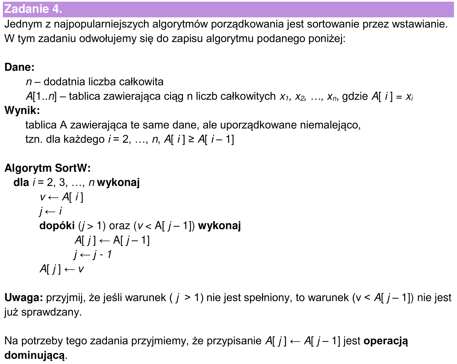 Informator maturalny 2024, wstęp zadania 4
