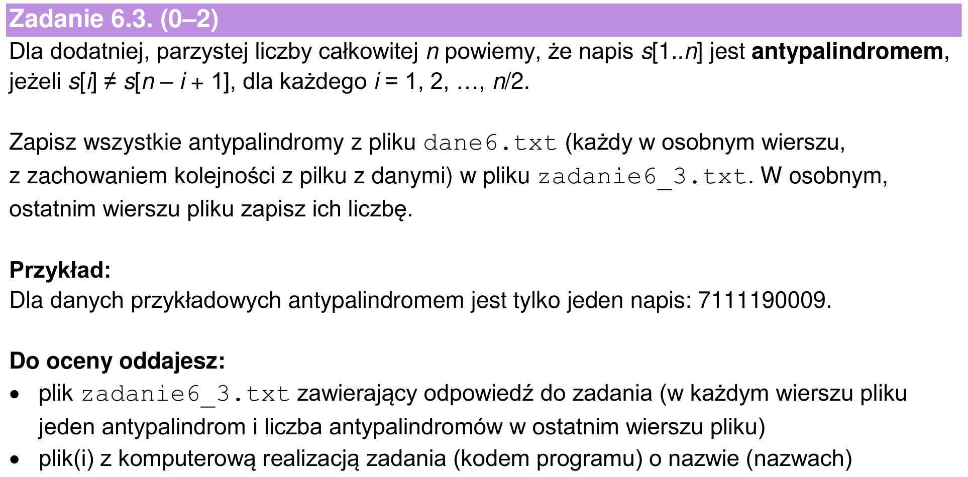 Informator maturalny 2024, zadanie 6.3