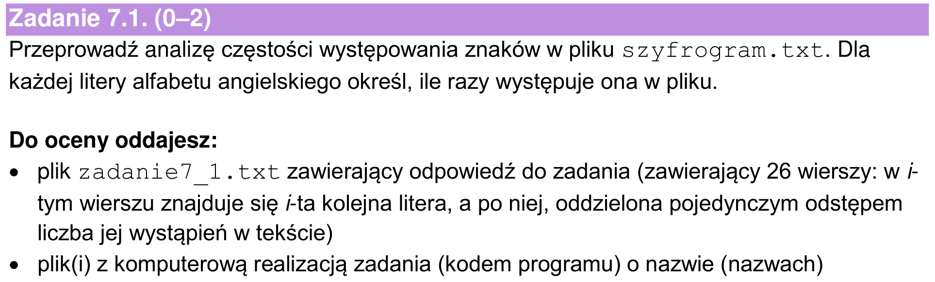 Informator maturalny 2024, zadanie 7.1
