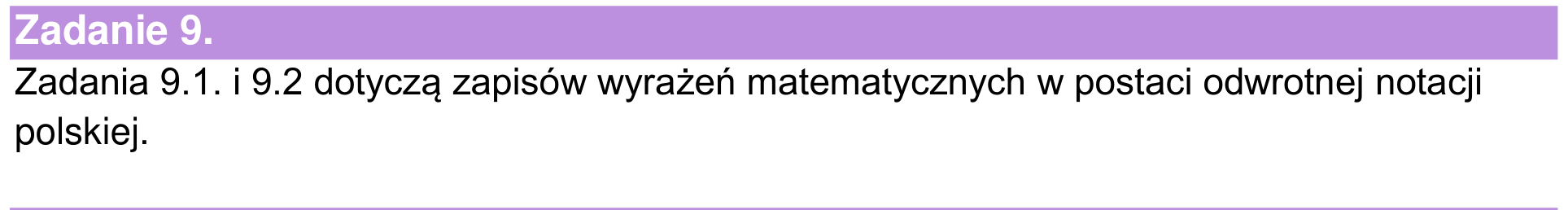 Informator maturalny 2024, wstęp zadania 9