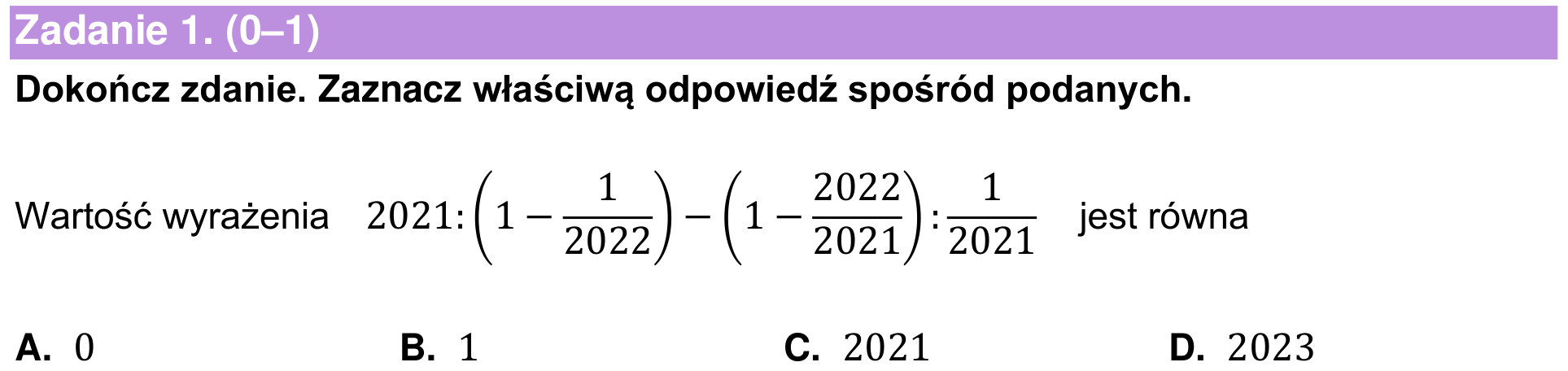 Informator maturalny 2022 – podstawa, zadanie 1