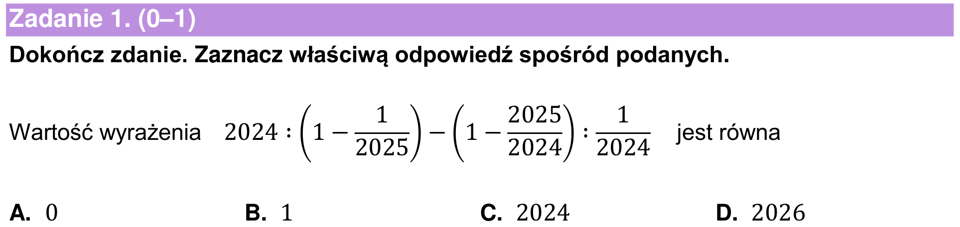 Informator maturalny 2024 – podstawa, zadanie 1