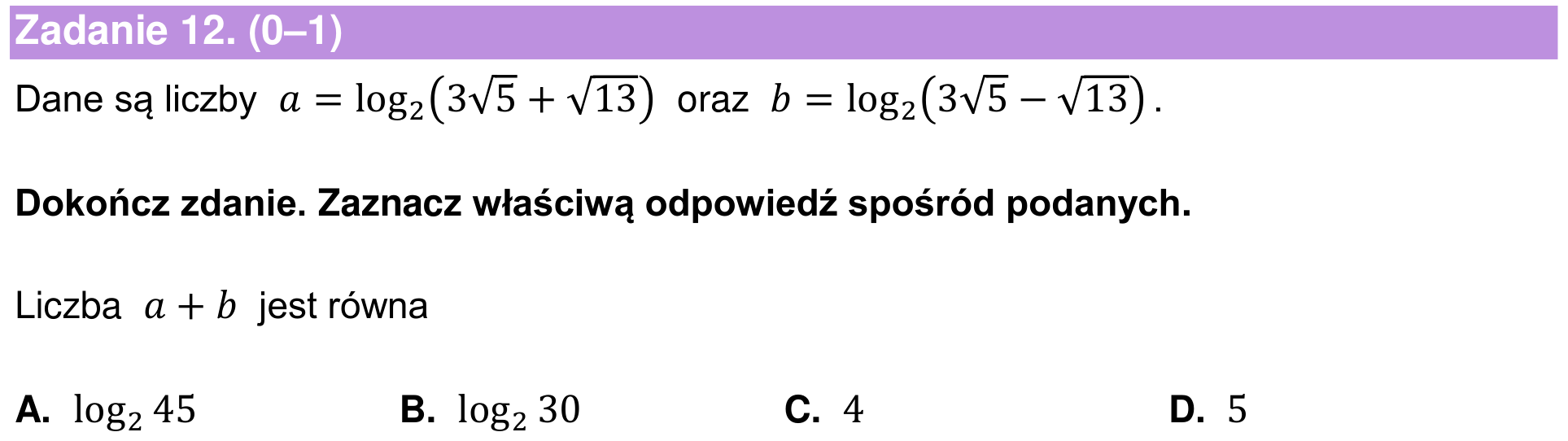 Informator maturalny 2024 – podstawa, zadanie 12